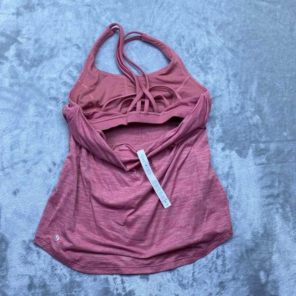 Lululemon Moment To Movement 2-In-1 Tank Women's‎ Sz 4 Heathered Cerry Athletic